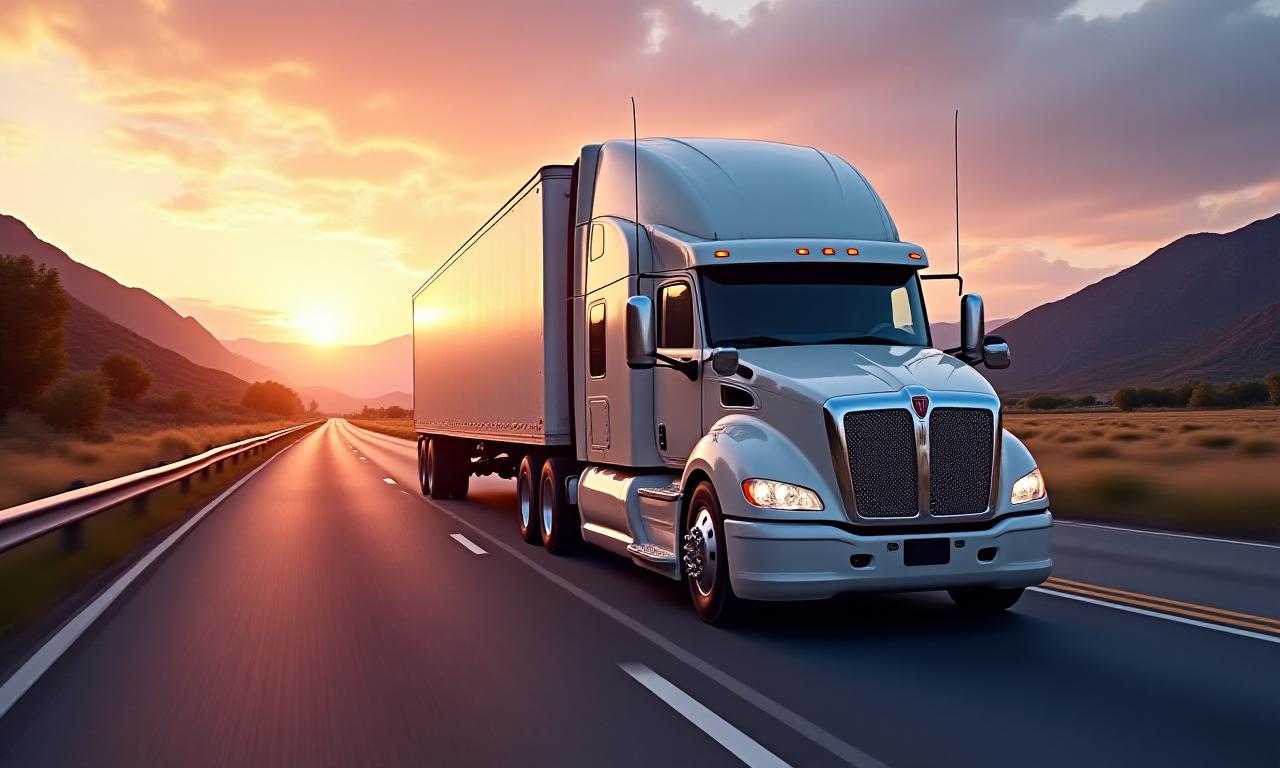 Modern logistics fleet in motion